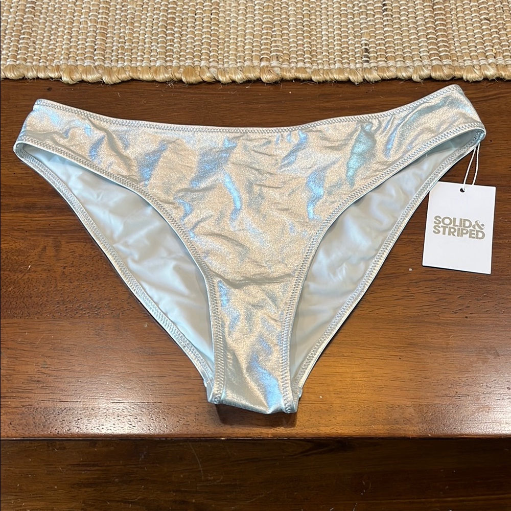 Solid & Striped Metallic Bikini Bottom
